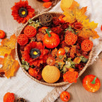 Nuanchu 140 Pcs Fall Potpourri Bags Potpourri Bowl Filler Decor Decorative Balls Vase Bowl Filler Assorted Dried Flowers Rattan Wicker Balls for Home Decor Centerpiece, No Scent