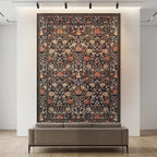 GarveeHome Brown Vintage Floral Washable 6x9 Area Rugs for Living Room Black Boho Botanical Retro Rug Low Pile Non Slip Carpet for Bedroom Nursery Dining Room