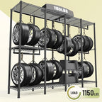 Raybee Clothes Rack for Hanging Clothes,Clothing Rack with Shelves,Portable Closet,Adjustable,76" W x 77" H x 18" D,Max Load 1150lbs,Black