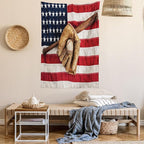 Ambesonne Baseball Tapestry Twin Size, Vintage Baseball League Equipment Usa Grunge Glove Bat Fielding Sports Theme, Wall Hanging Bedspread Bed Cover Wall Decor, 68" X 88", Red Brown