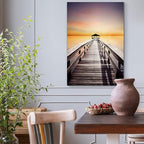 Renditions Gallery Canvas Nature Wall Art Home Paintings & Prints Serene Sunset Dock Romantic Glam Modern Wall Hanging Decorations for Bedroom Living Room Office Kitchen - 12"x18" LT06