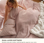 Bedsure Cotton Duvet Cover Queen - 100% Cotton Waffle Weave Pink Duvet Cover Queen Size, GentleSoft™ and Breathable Bedding Set for All Season, 3 Pieces, 90"x90"