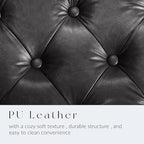 SUNWAVE Storage Ottoman Bench, PU Leather End of Bed Storage Bench with Button Tufted, Safety Hinge Lid, Large Ottoman for Bedroom, Living Room & Entryway