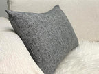Aiking Home Woven Fine Faux Linen Throw Pillow Cover, Size 12"x18", Gray