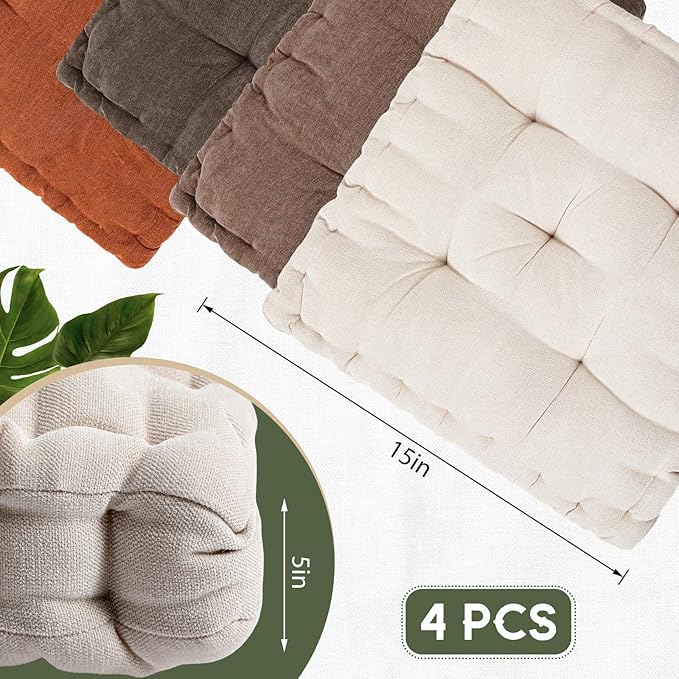 Jerify Floor Pillow Cushions 22 x 22 Inch Round Square Large Meditation Floor Pillow for Classroom Adult Meditation Picnic Party Seating Learning Daycare School(15x15x5'',Square,Mixed Brown)