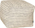 Chardin home Unstuffed Ottoman, Cozy & Bohemian Pouf Covers, Hand Crafted Casual Seating, Footrest, Square Floor Pillow for Home, Office, Bedroom, Living Room, 16.5" x 16.5"x 12.9", Black-Off White