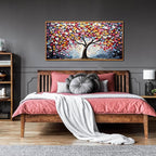 Framed Canvas Wall Art for Living Room Bedroom Office Large Tree of Life Wall Art Colorful Tree Picture Modern Canvas Prints Decor Size 24x48