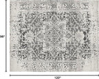 MICRODRY - Area Rug, Low-Profile Design for a Sleek, Bulk-Free Look. Machine Washable, Stain-Resistant, Skid-Resistant Backing, Ideal for Bedroom, Living Room, Kitchen, or Entryway, 8x10', Tara (Grey)