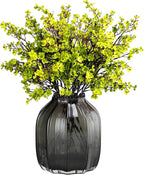 JAKY-Global Babys Breath Fabric Cloth Artificial Flowers 6 Bundle European Fake Silk Plants Decor Wedding Party Decoration Bouquets Real Touch DIY Home Garden (Grass Green)