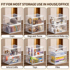 10 Pack XX Large Shoe Organizer, Heavy-Duty Hard Thicken Plastic Clear Stackable Shoe Storage Box Organizer for Closet, Space-Saving Shoe Rack Display Case Bin Containers for Sneakers, Clear