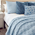 Bedsure GentleSoft Twin Blanket for Bed Light Blue - Super Soft Cozy Blankets for Women Men Girls, Cute Fuzzy Fleece Throws for Bedroom Couch, 60x80 Inches