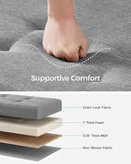 SONGMICS Storage Ottoman Bench, Foldable Foot Rest with Legs, 15 x 43 x 15.7 Inches, End of Bed Bench, Storage Chest, Load up to 660 lb, for Living Room, Bedroom, Entryway, Dove Gray ULSF018G02