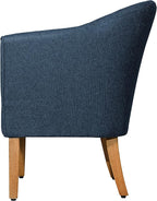 HomePop Barrel Shaped Accent Chair,Arm Rest, WOOD AND POLYESTER,Blue Medium