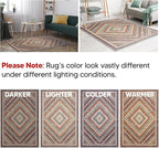 Keen Home Design 9x12 Rug - Machine Washable Area Rug with Non-Slip Backing, Ideal for Living Room, Dining Room, Bedroom - Vintage, Easy Clean, Durable, Low Pile Rug - (9' x 12')