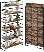 BHG Vintage Multifunctional Folding Bookshelf, No-Assembly Plant Stand Storage Rack Shelves for Home Office
