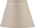 Aspen Creative 56028, Empire Uno Lamp Shade in Medium Brown Burlap Textured Fabric, 5" Top x 9" Bottom x 7" Slant Height, Slip UNO 33mm
