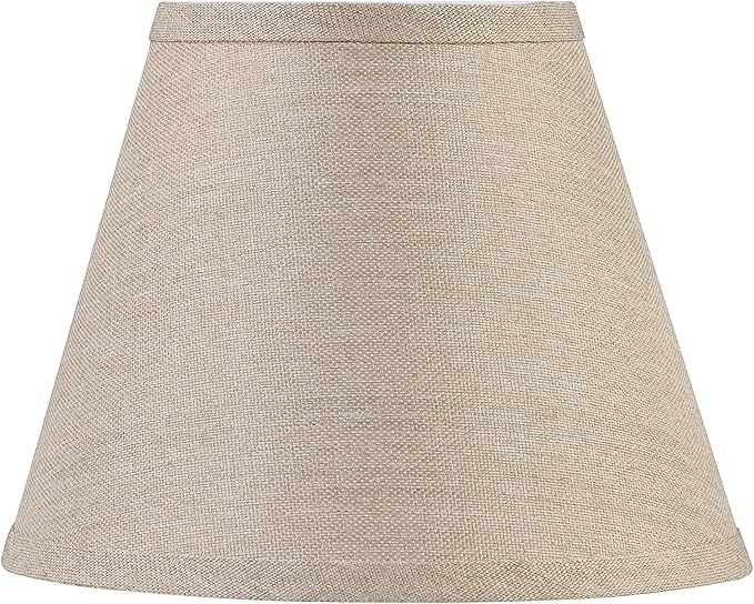Aspen Creative 56028, Empire Uno Lamp Shade in Medium Brown Burlap Textured Fabric, 5" Top x 9" Bottom x 7" Slant Height, Slip UNO 33mm