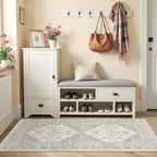 Runner Rug 2x6, Ultra-Thin Entryway Rug Non Slip Washable Rugs for Laundry Room, Runners for Hallways, Vintage Soft Rugs for Living Room, Kitchen, Bedroom(Beige,2'x6')