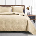 Love's cabin Quilts for Full Bed Camel Bedspreads Bedding Set - Lightweight Bedspread Comforter - Coin Pattern Bedding Coverlet for All Season - 3 Pieces (1 Quilt, 2 Pillow Shams)