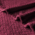 Oversized King Fleece Blanket 120x120 Inches, Seamless Soft Cozy 3D Jacquard Flannel Blanket 10'x10' Extra Large for Bed, Sofa, Couch, Travel & Camping, California King Throw, Burgandy Red Leaf