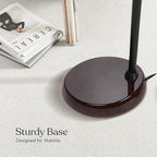 Brightech Litespan Slim LED Floor Reading Lamp - Modern Tall Lamp with Adjustable Gooseneck for Living Rooms & Offices - Dimmable Crafts Work Light - Brown