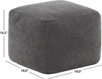 SAFAVIEH Couture Collection Samuels Charcoal Boucle Pouf Ottoman Foot Rest (Fully Assembled)