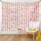 Ambesonne Coral Tapestry Twin Size, Hand Painted Braids Vertical Pattern Bohemian Hipster Fashion Chevron Art, Wall Hanging Bedspread Bed Cover Wall Decor, 68" X 88", White Coral