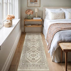 Kitchen Runner Rug Non Slip Washable 2.5x8, Soft Low Pile Entryway Rug Runners for Hallways,Carpet Runner for Living Room,Kitchen, Laundry, Bathroom(Brown,2.5'x8')