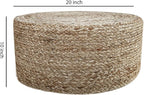 Scandilivin Homes Pouf Ottoman - 100% Natural Jute Braided- Footrest Pouf Hand Knitted - Traditional Cord Boho Pouffe - for The Living Room, Bedroom, Nursery, Patio, Lounge (20" x 20" x 10")
