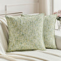 FUTEI Light Green Decorative Throw Pillow Covers 16x16 Inch Set of 2,Soft Chenille Tweed Textured Cushion Case,Modern Home Decor for Couch Bed Living Room