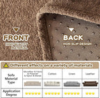 MYSKY HOME Couch Cover Sofa Covers for 1 Cushion Couch Dog Couch Cover Protector for Sectional Sofa Covers Couch Protector Modern Sofa Towel with Tassel for Living Room, 71" x 91", Dark Brown