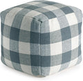 Anji Mountain Artisan Crafted Cotton Blend Pouf Ottoman | Versatile Floor Seating & Footstool for Living Room | Modern Boho Home Décor Accent | Filled Pouffe