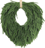 24" Norfolk Pine Wreath, Artificial Christmas Wreaths, Real Touch Green Winter Garland for Front Door Wall Window Indoor Outdoor Christmas Home Holiday Decor, FF13