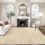 Art&Tuft Washable Rugs 8x10, Area Rugs for Living Room - Non Slip and Stain Resistant Soft Thin Low Pile 8x10 Rug for Bedroom, Dining Room, Kitchen, Office, Brown
