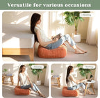 8" Washable Floor Pillow Cushion for Adults, Meditation Cushion Pillow, Removable Tufted Blended Corduroy Cover, Large Square Floor Sitting for Tatami Living Room or Yoga, 2Pack, Machine Washable