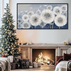 Pogusmavi Dandelion Wall Art Modern Wall Decor Botanical Framed Artwork for Walls Office Artwork Pictures for Bedroom Canvas Painting for Living Room 30x60 Black Framed