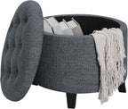 Convenience Concepts Designs4Comfort Storage Ottoman, Stormy Gray Fabric