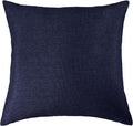 Aiking Home Woven Fine Faux Linen Throw Pillow Cover, Size 18"x18", Navy