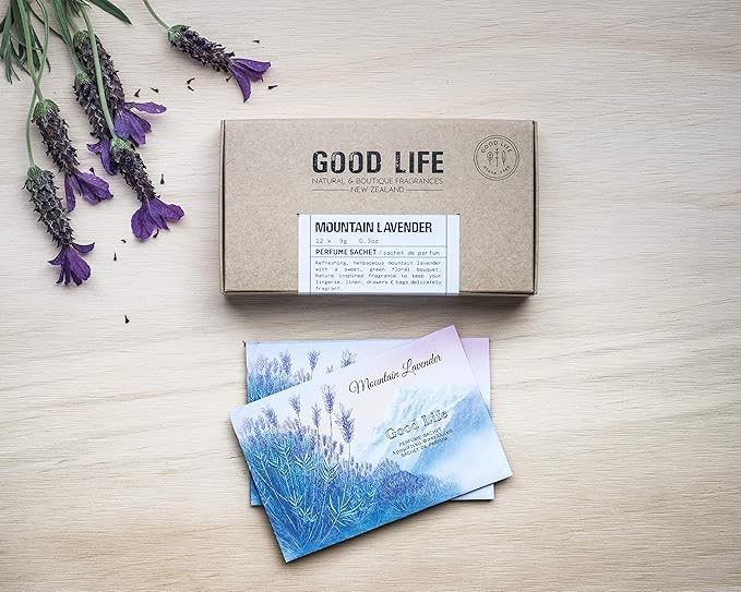 Good Life Mountain Lavender Scented Sachets | Designed and Manufactured in New Zealand | 12 Sachets