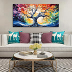 Large Canvas Wall Art Colorful Tree Picture Modern Living Room Bedroom Home Office Wall Decor Framed Canvas Prints Ready to Hang Size 30x60