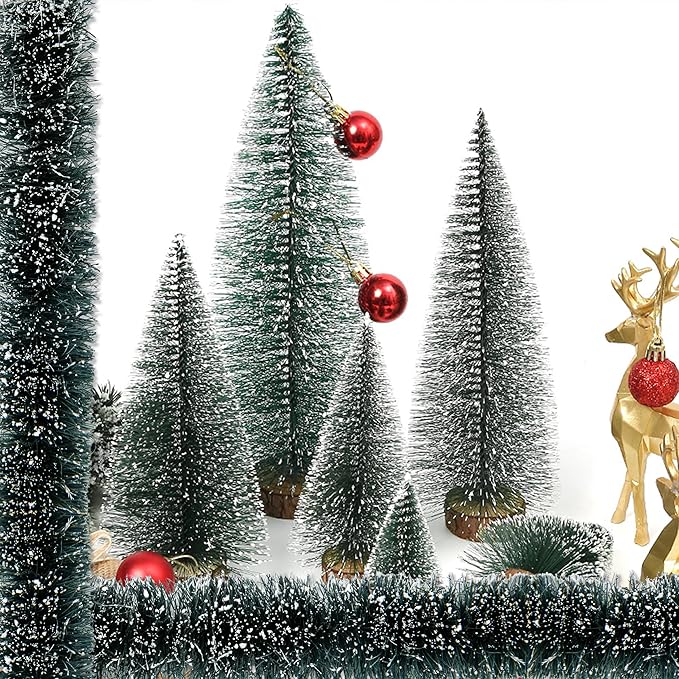 Suitable for All Your Christmas DIY, The Village Series Flexible Sisal Hedge, Can Be Shaped to Suit Your Landscape, 12 inches Long?One Pack of Four