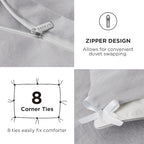 Bedsure Duvet Cover King Size with Fitted Sheet - 4 Pieces Prewashed Cotton-Like Polyester Extra Soft Bedding Set, Includes 1 Duvet Cover 104x90 Inches, 2 Pillow Shams, 1 Fitted Sheet, Light Grey