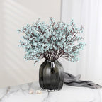 JAKY-Global Babys Breath Fabric Cloth Artificial Flowers 12 Bundle European Fake Silk Plants Decor Wedding Party Decoration Bouquets Real Touch DIY Home Garden (Grey Blue-12pcs)
