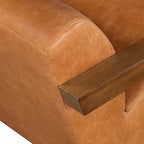 Poly & BARK Giza Lounge Chair in Full-Grain Pure-Aniline Italian Tanned Leather in Cognac Tan Leather