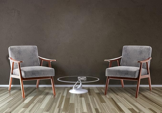 Accent Chair with Microfiber Upholstery and Solid Wood Frame, Classic Mid-Century Modern Living Room Furniture for Extra Seating, Spotted Grey