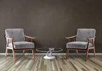 Accent Chair with Microfiber Upholstery and Solid Wood Frame, Classic Mid-Century Modern Living Room Furniture for Extra Seating, Spotted Grey