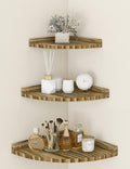 Corner Shelves Wall Mounted, Rustic Farmhouse Corner Floating Shelf, Solid Wood Storage Organizer Corner Wall Shelves for Living Room Bedroom Kitchen Bathroom Laundry, 9.68x9.68 Inch