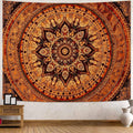 Lifeel Orange Mandala Tapestry, Bohemian Medallion Hippie Decor Home Tapestries for Bedroom Living Room, 60x80 inches