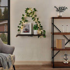 Shelf for Wall,Floating Shelves,Floating Shelves for Wall No Drilling,Adhesive Shelves,Command Strip Shelf,Room Decor Aesthetic,Plant Shelf Wall,Whimsical Decor,2-Piece Set(Green Leaf)