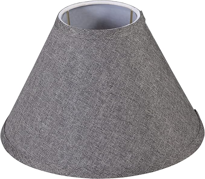 Aspen Creative 56027A, Hardback Empire Transitional UNO Lamp Shade, Dark Grey Burlap Textured Fabric, 4" Top x 10" Bottom x 7" Slant Height, Slip UNO 33mm